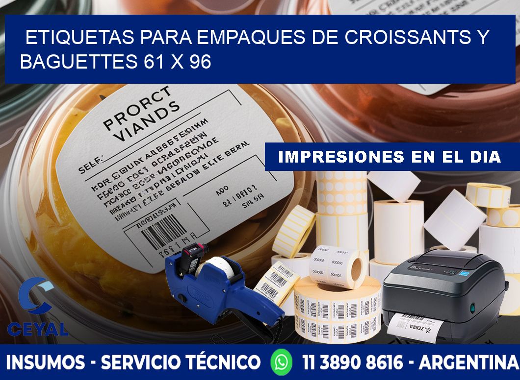 Etiquetas para empaques de croissants y baguettes 61 x 96