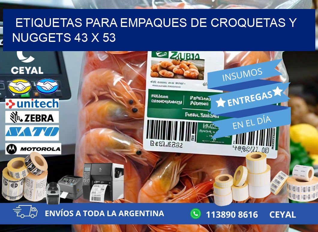 Etiquetas para empaques de croquetas y nuggets 43 x 53