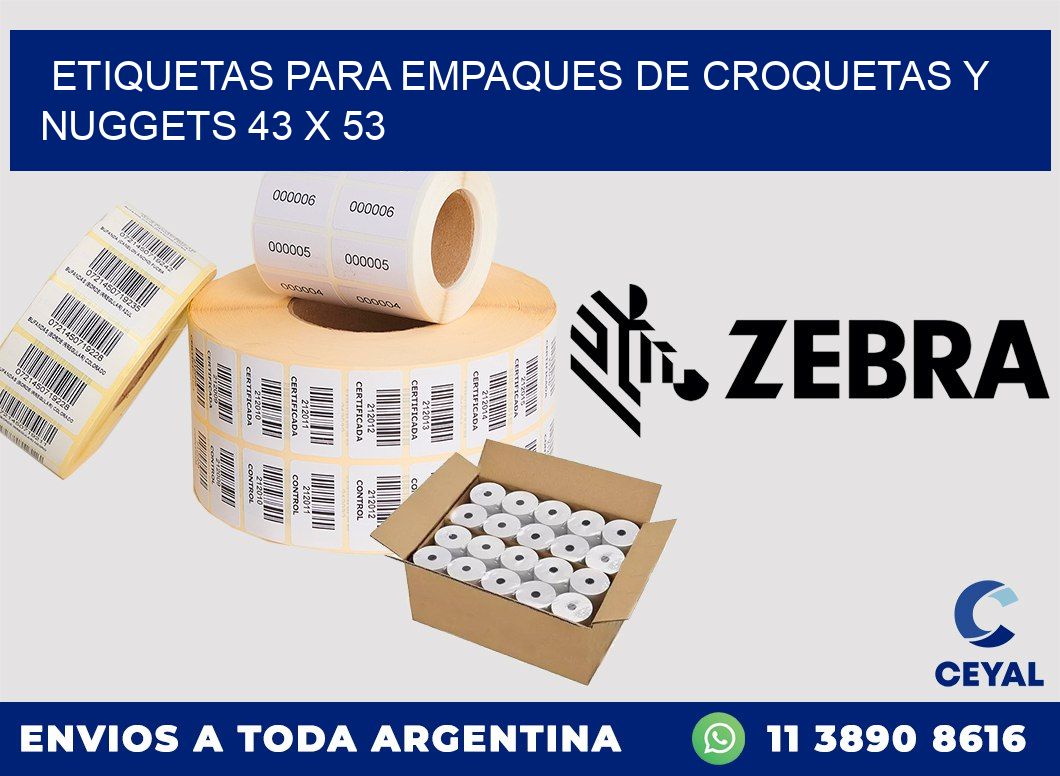 Etiquetas para empaques de croquetas y nuggets 43 x 53