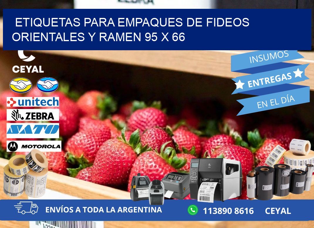 Etiquetas para empaques de fideos orientales y ramen 95 x 66