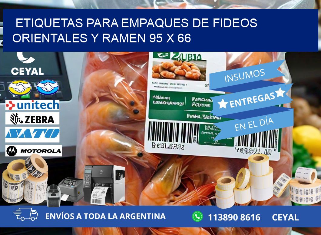 Etiquetas para empaques de fideos orientales y ramen 95 x 66