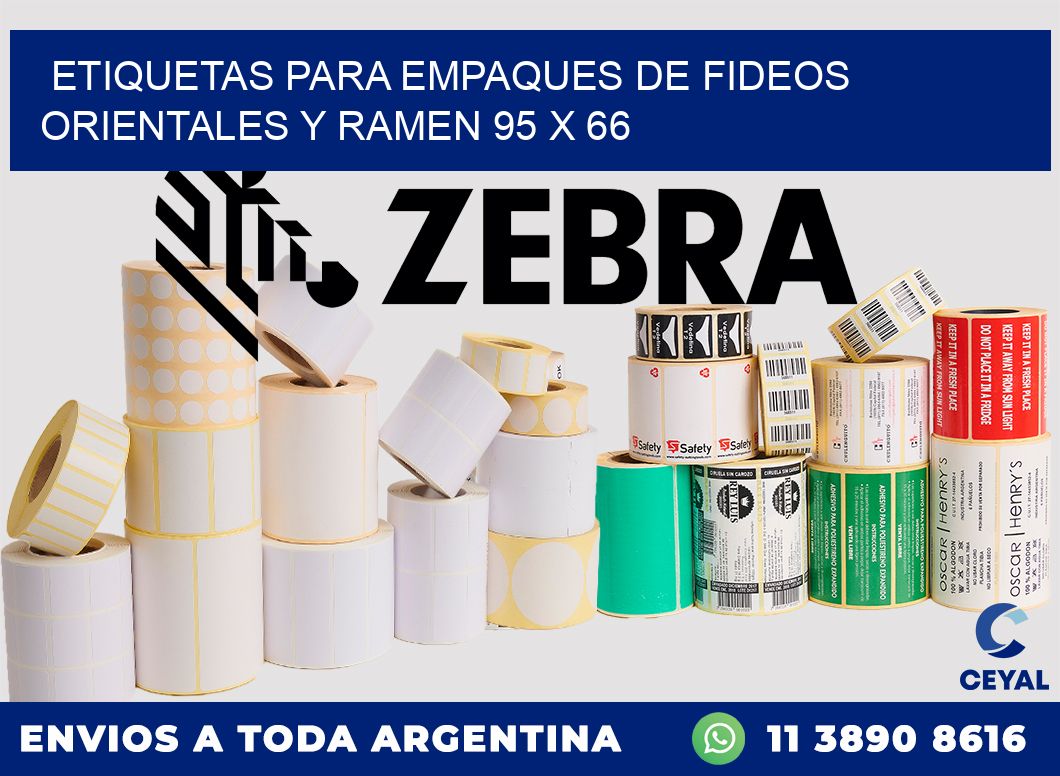 Etiquetas para empaques de fideos orientales y ramen 95 x 66