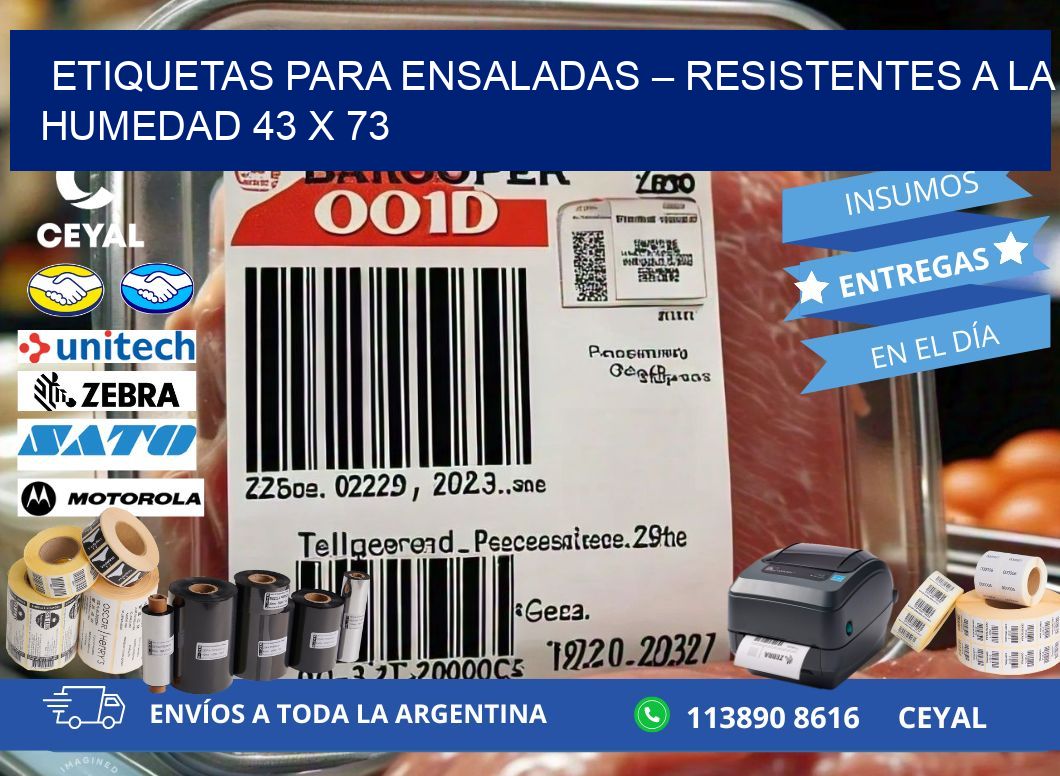 Etiquetas para ensaladas – Resistentes a la humedad 43 x 73
