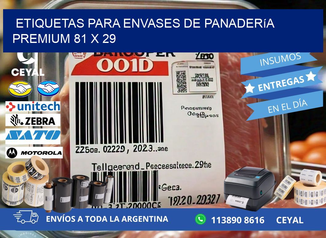 Etiquetas para envases de panadería premium 81 x 29