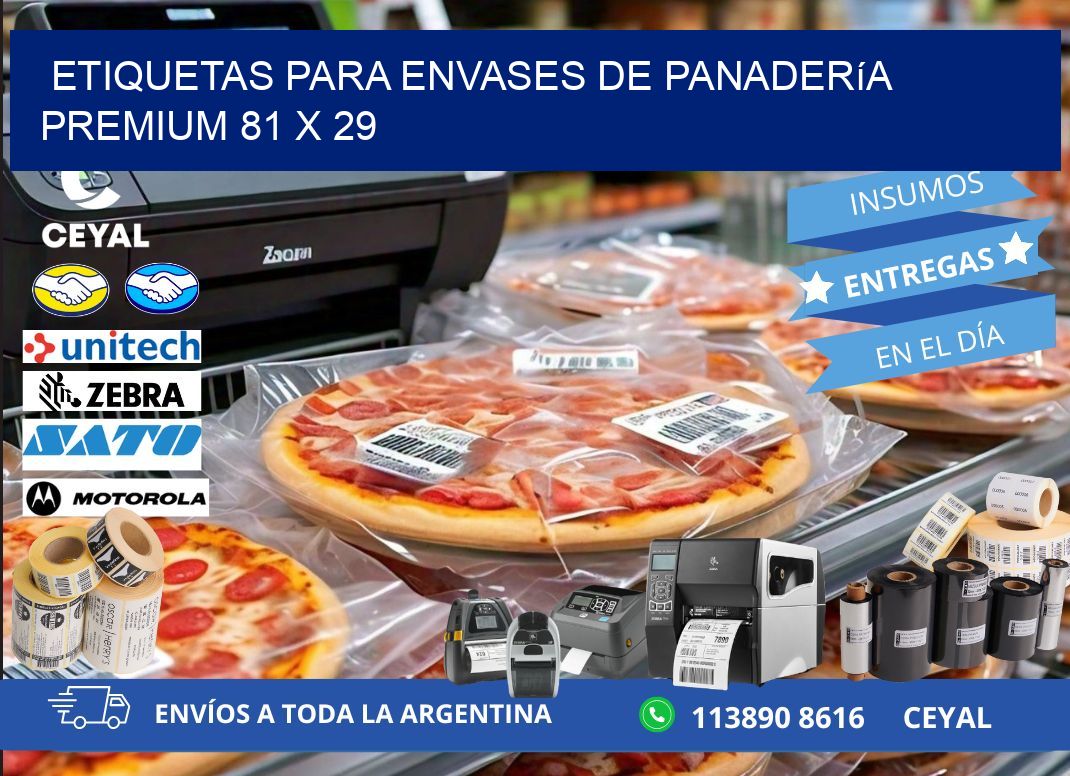 Etiquetas para envases de panadería premium 81 x 29