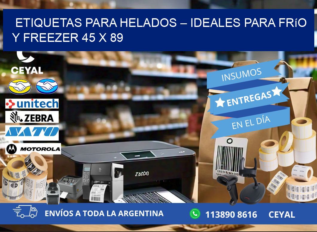 Etiquetas para helados – Ideales para frío y freezer 45 x 89