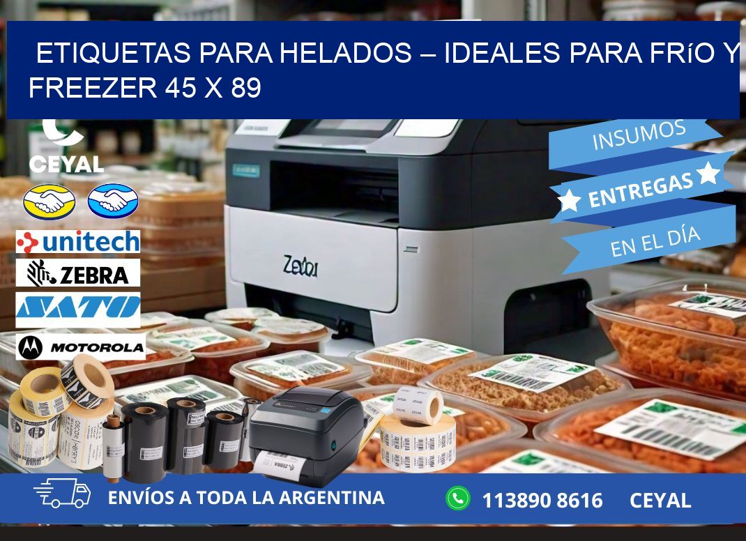 Etiquetas para helados – Ideales para frío y freezer 45 x 89