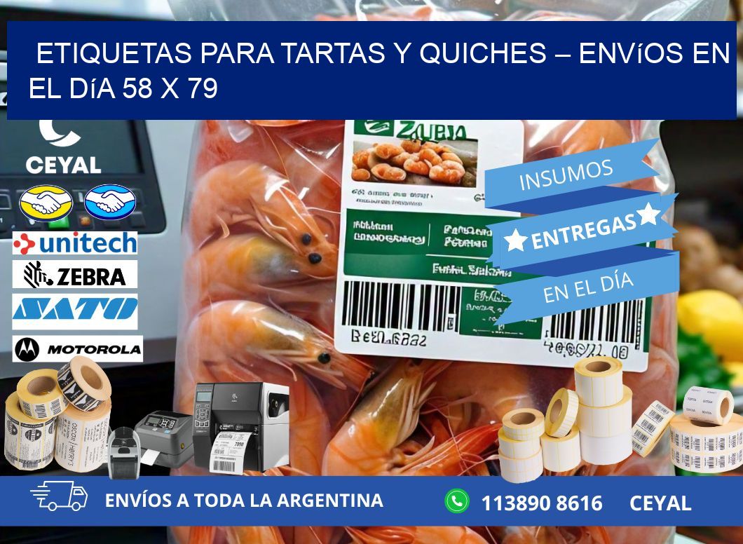 Etiquetas para tartas y quiches – Envíos en el día 58 x 79