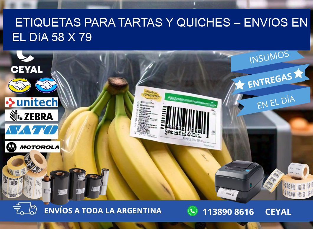 Etiquetas para tartas y quiches – Envíos en el día 58 x 79