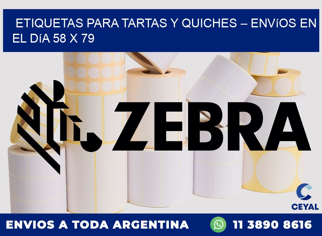 Etiquetas para tartas y quiches – Envíos en el día 58 x 79