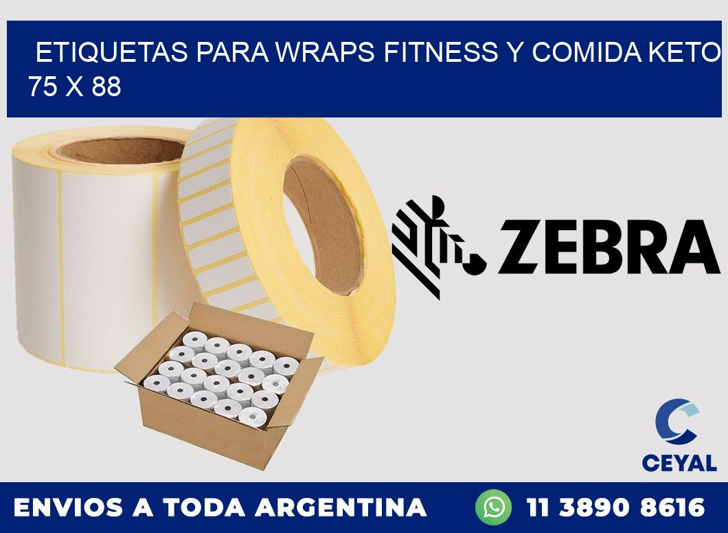 Etiquetas para wraps fitness y comida keto 75 x 88