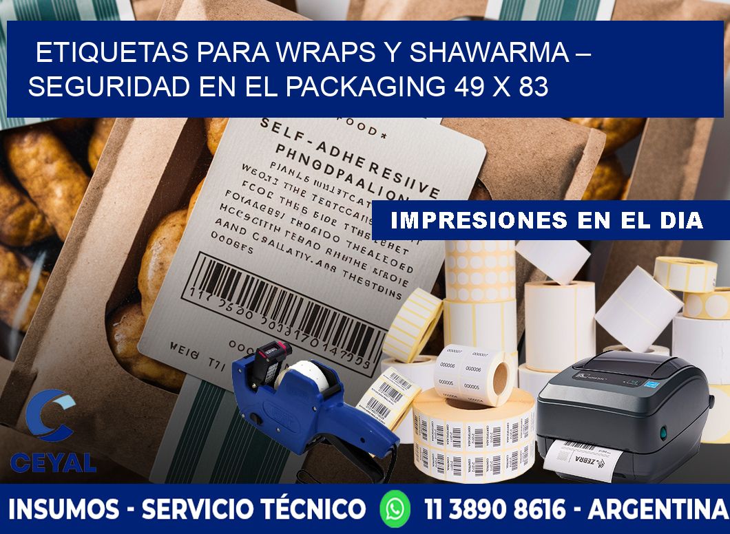 Etiquetas para wraps y shawarma – Seguridad en el packaging 49 x 83