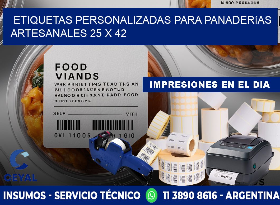 Etiquetas personalizadas para panaderías artesanales 25 x 42