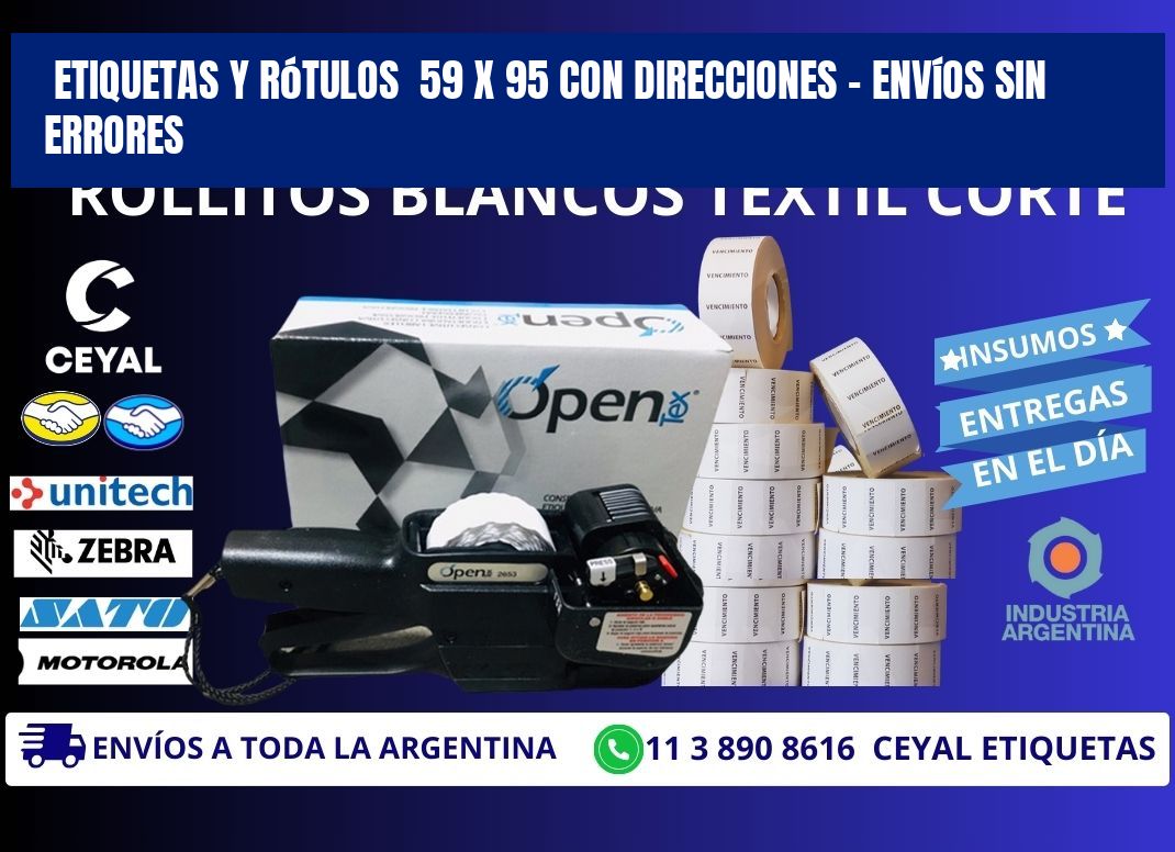 Etiquetas y Rótulos  59 x 95 con Direcciones – Envíos sin Errores
