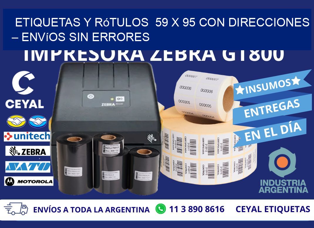 Etiquetas y Rótulos  59 x 95 con Direcciones – Envíos sin Errores