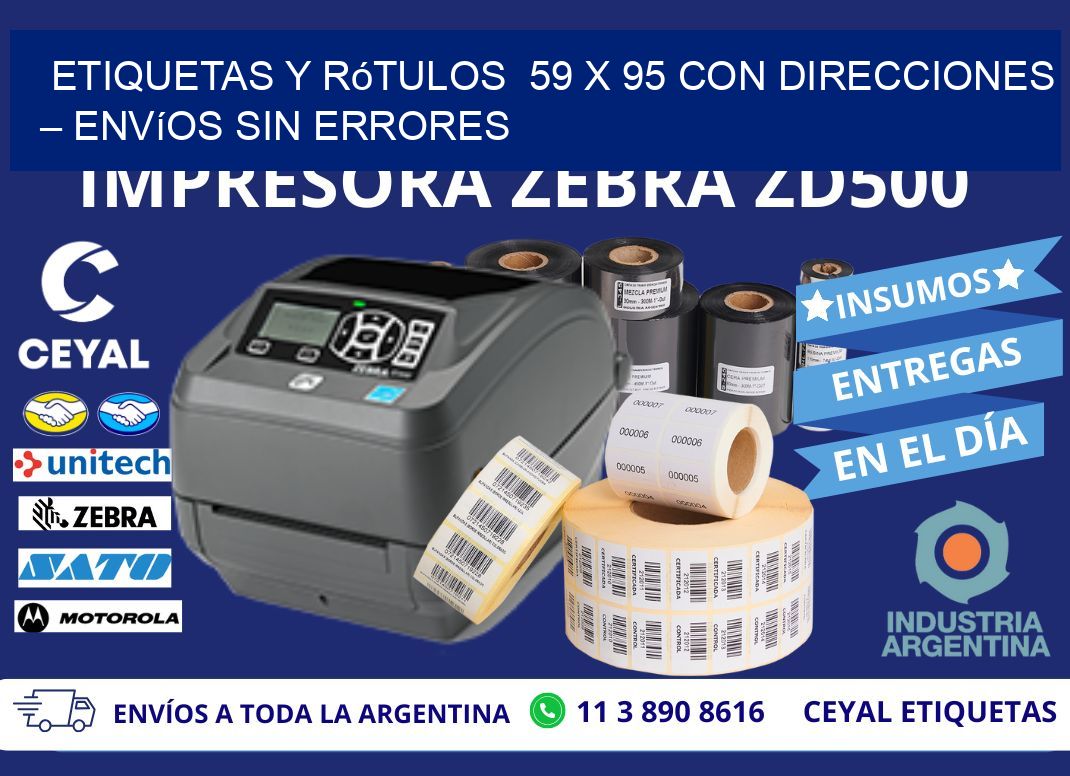 Etiquetas y Rótulos  59 x 95 con Direcciones – Envíos sin Errores
