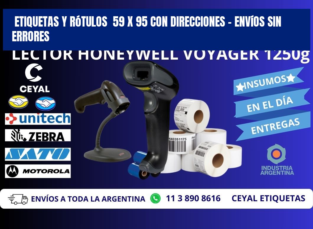 Etiquetas y Rótulos  59 x 95 con Direcciones – Envíos sin Errores