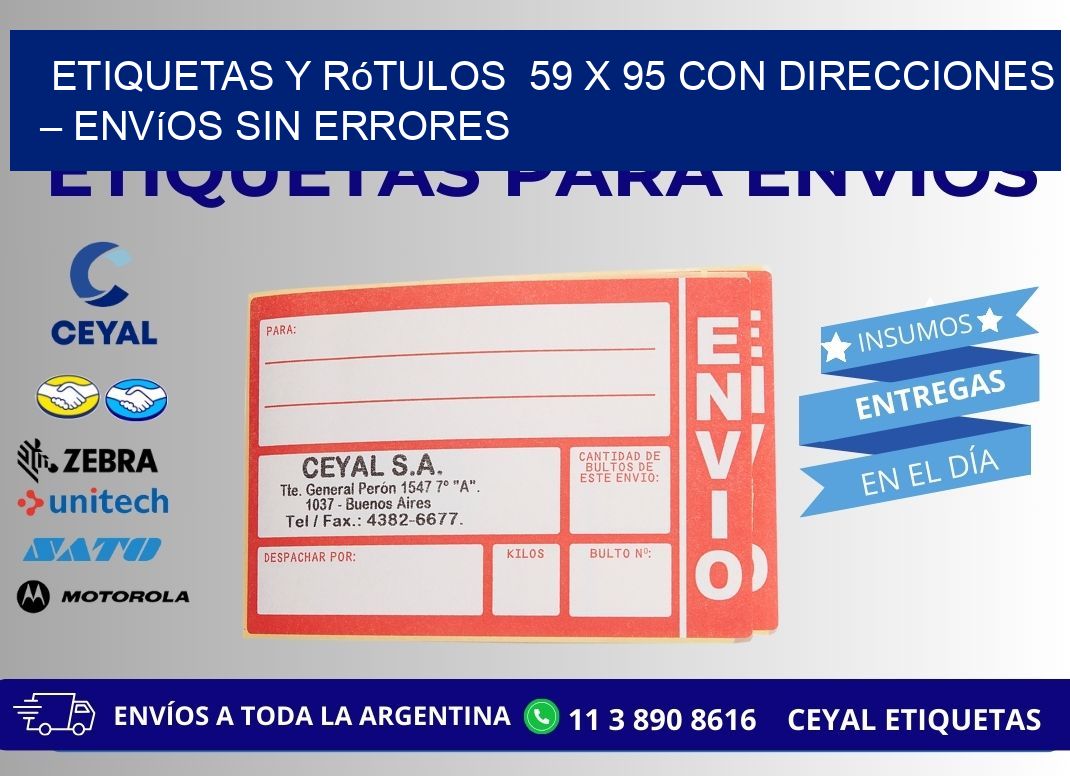 Etiquetas y Rótulos  59 x 95 con Direcciones – Envíos sin Errores