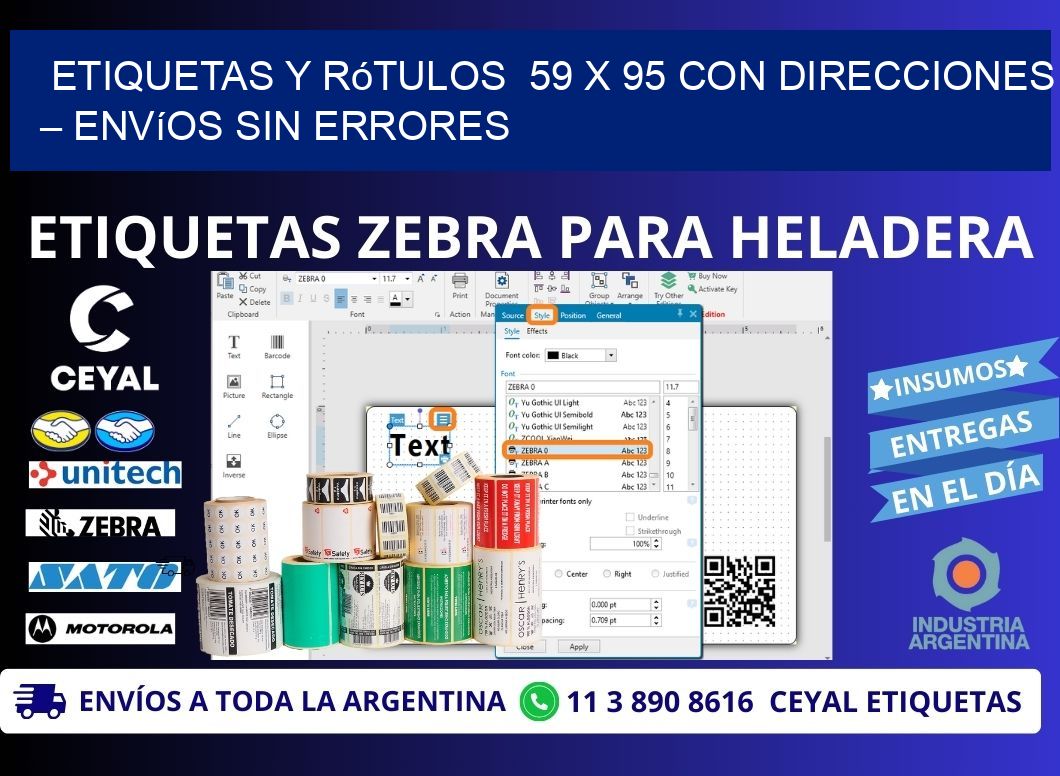 Etiquetas y Rótulos  59 x 95 con Direcciones – Envíos sin Errores