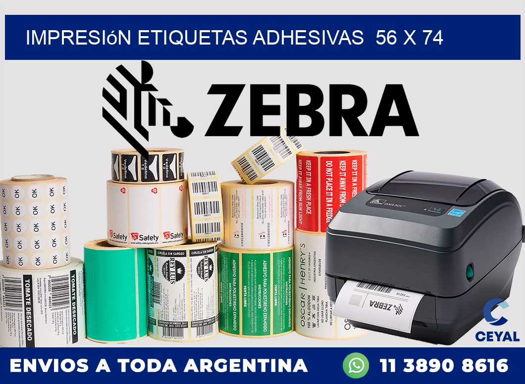 Impresión Etiquetas adhesivas  56 x 74