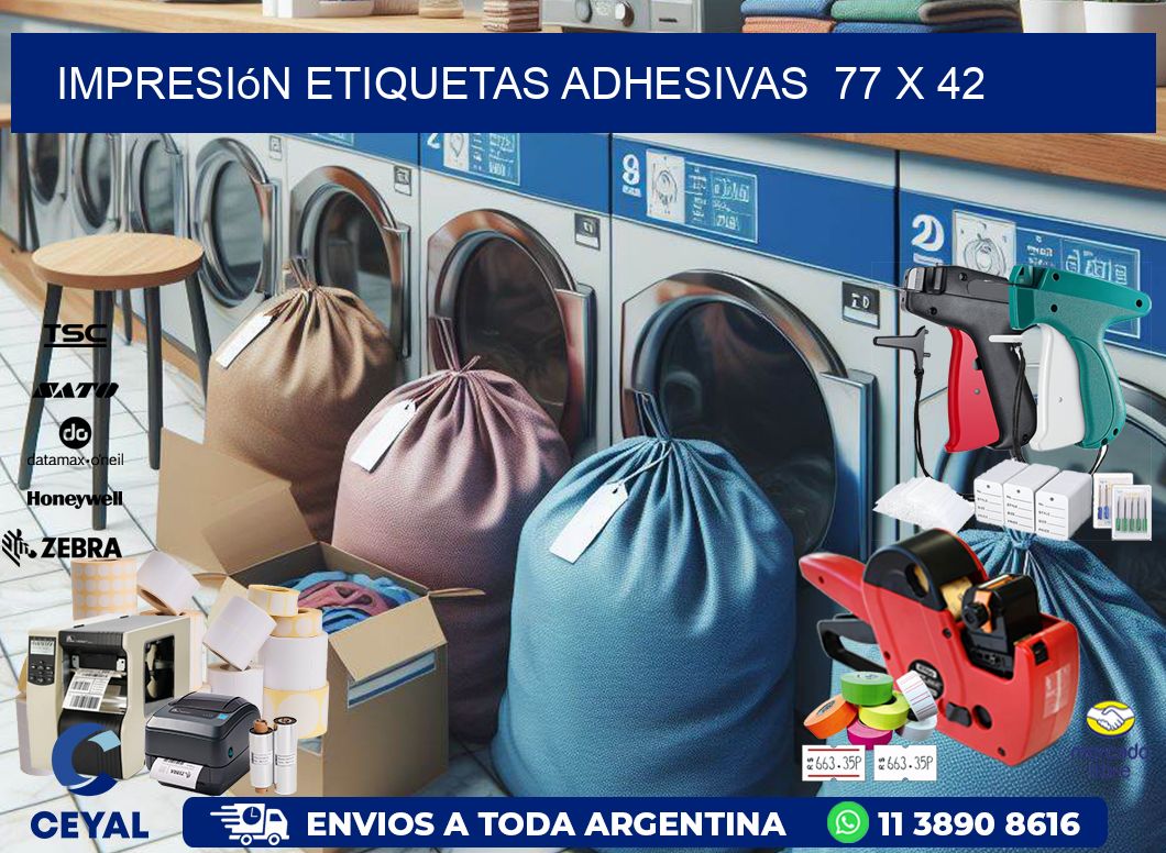 Impresión Etiquetas adhesivas  77 x 42