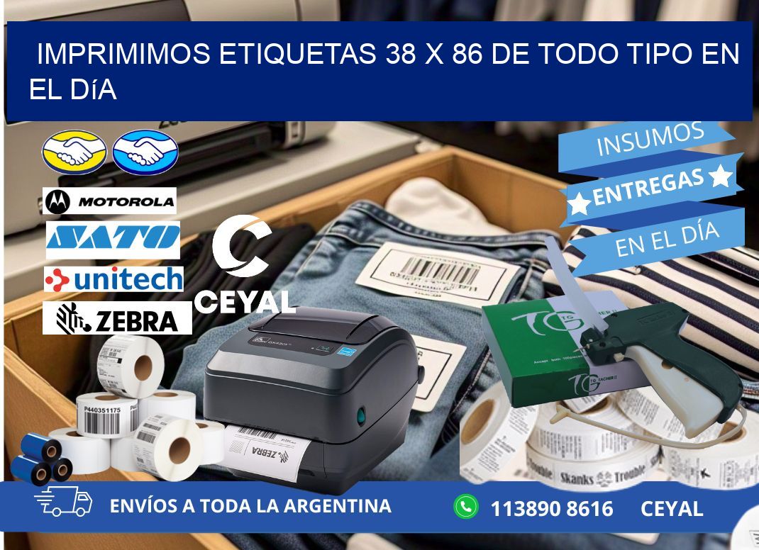 Imprimimos Etiquetas 38 x 86 de Todo Tipo en el Día