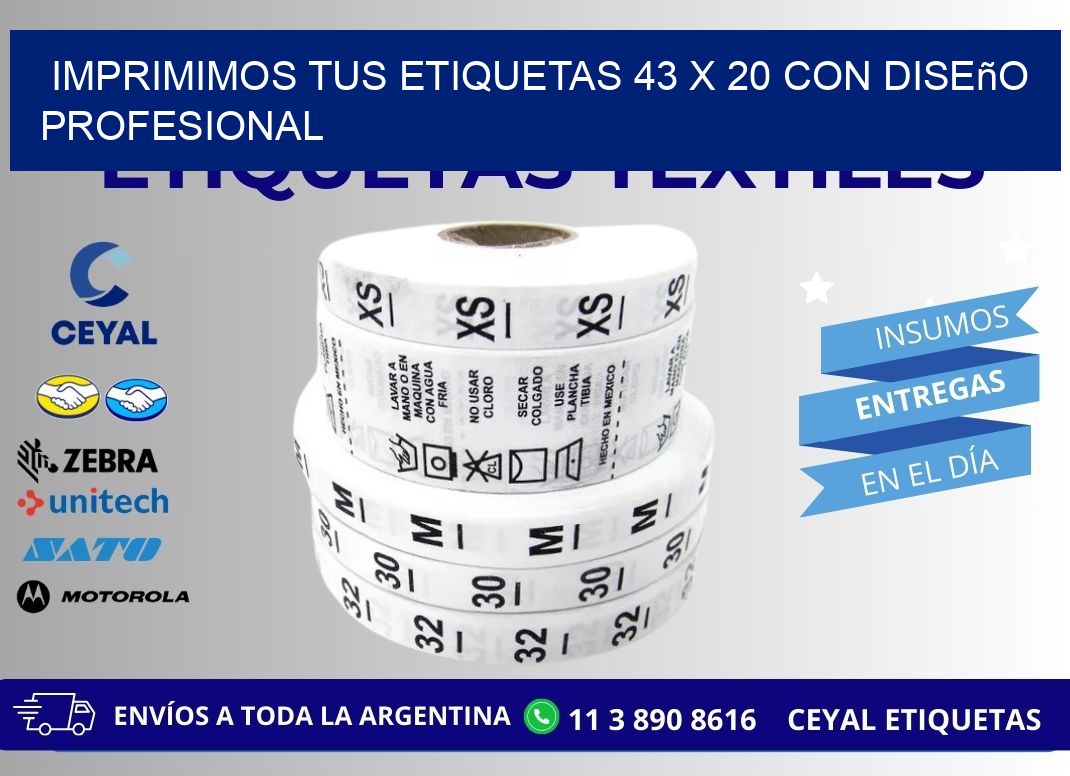 Imprimimos tus Etiquetas 43 x 20 con Diseño Profesional