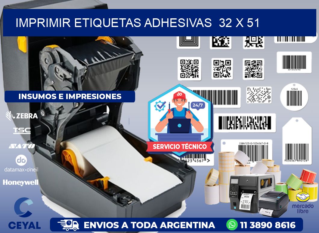 Imprimir Etiquetas adhesivas  32 x 51