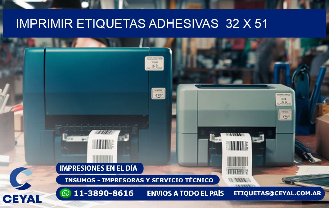 Imprimir Etiquetas adhesivas  32 x 51