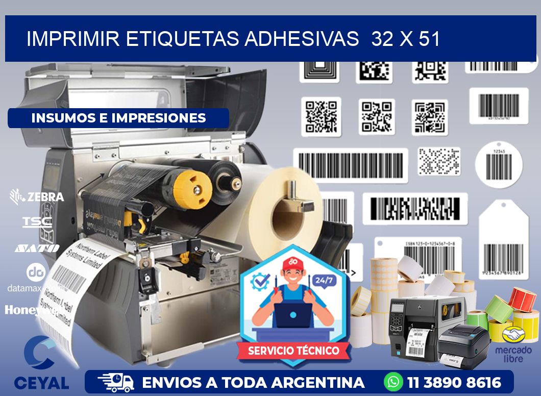 Imprimir Etiquetas adhesivas  32 x 51