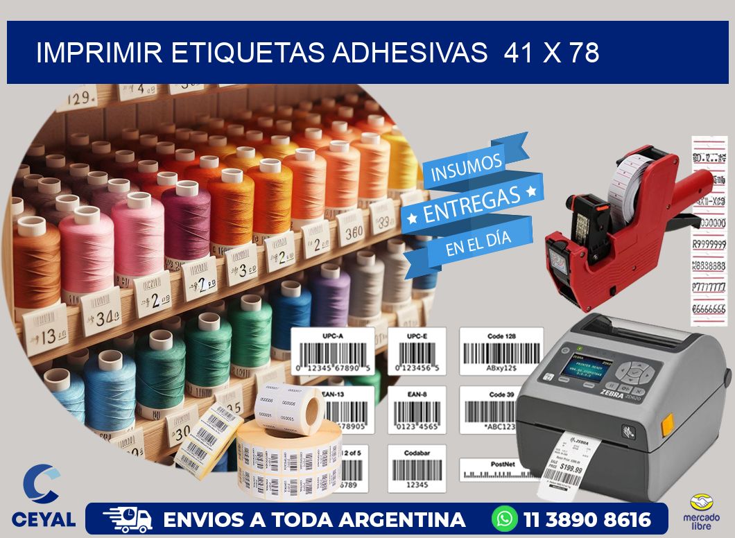 Imprimir Etiquetas adhesivas  41 x 78