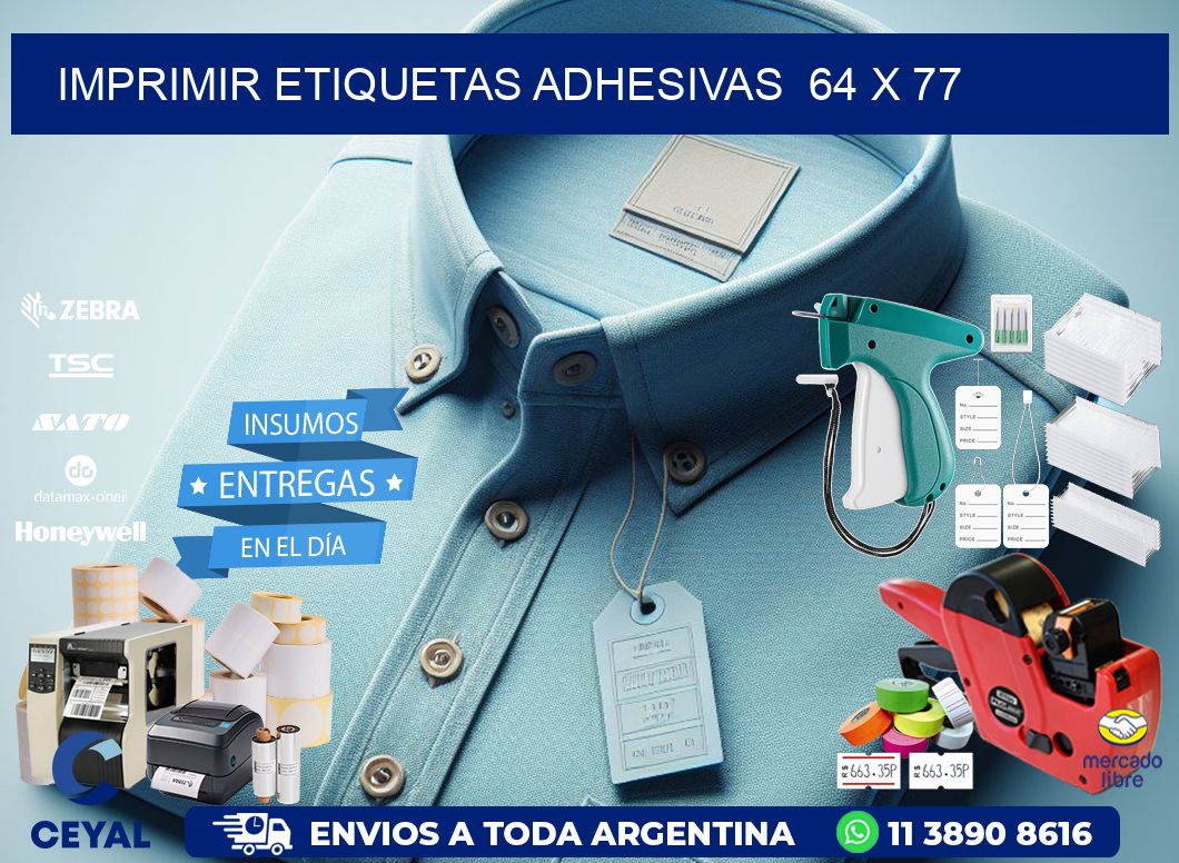 Imprimir Etiquetas adhesivas  64 x 77