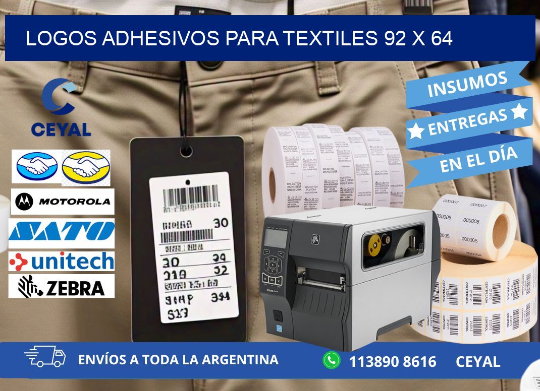 LOGOS ADHESIVOS PARA TEXTILES 92 x 64