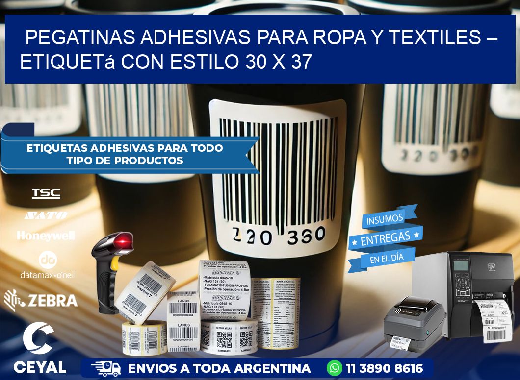 Pegatinas Adhesivas para Ropa y Textiles – Etiquetá con Estilo 30 x 37