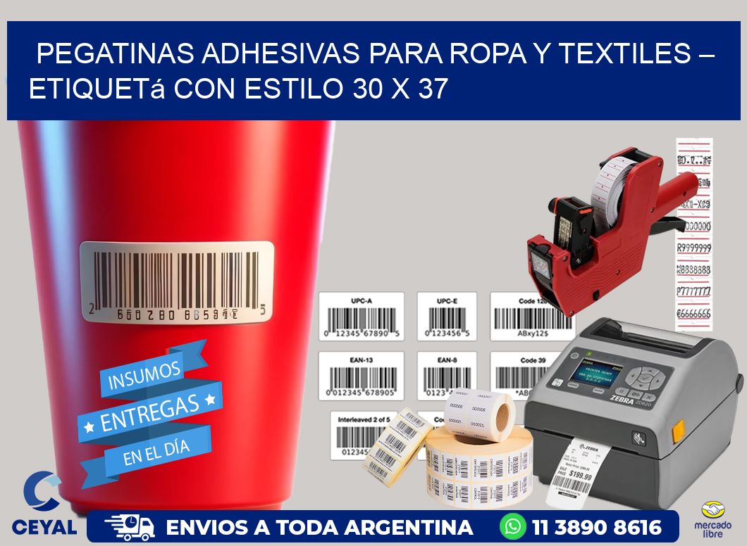 Pegatinas Adhesivas para Ropa y Textiles – Etiquetá con Estilo 30 x 37