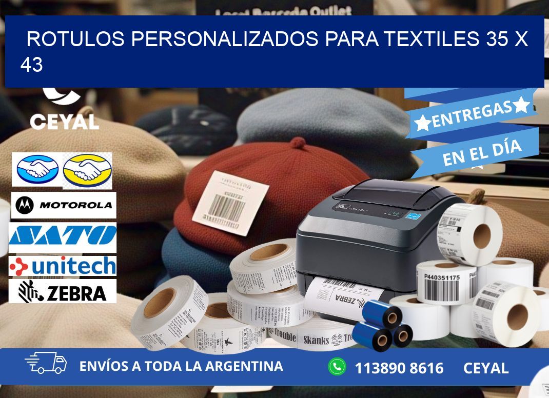 ROTULOS PERSONALIZADOS PARA TEXTILES 35 x 43