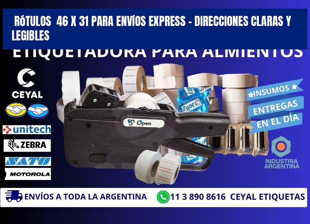 Rótulos  46 x 31 para Envíos Express – Direcciones Claras y Legibles