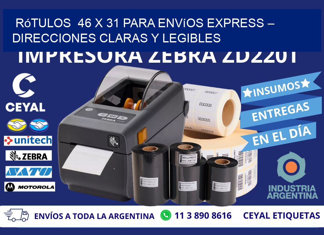 Rótulos  46 x 31 para Envíos Express – Direcciones Claras y Legibles