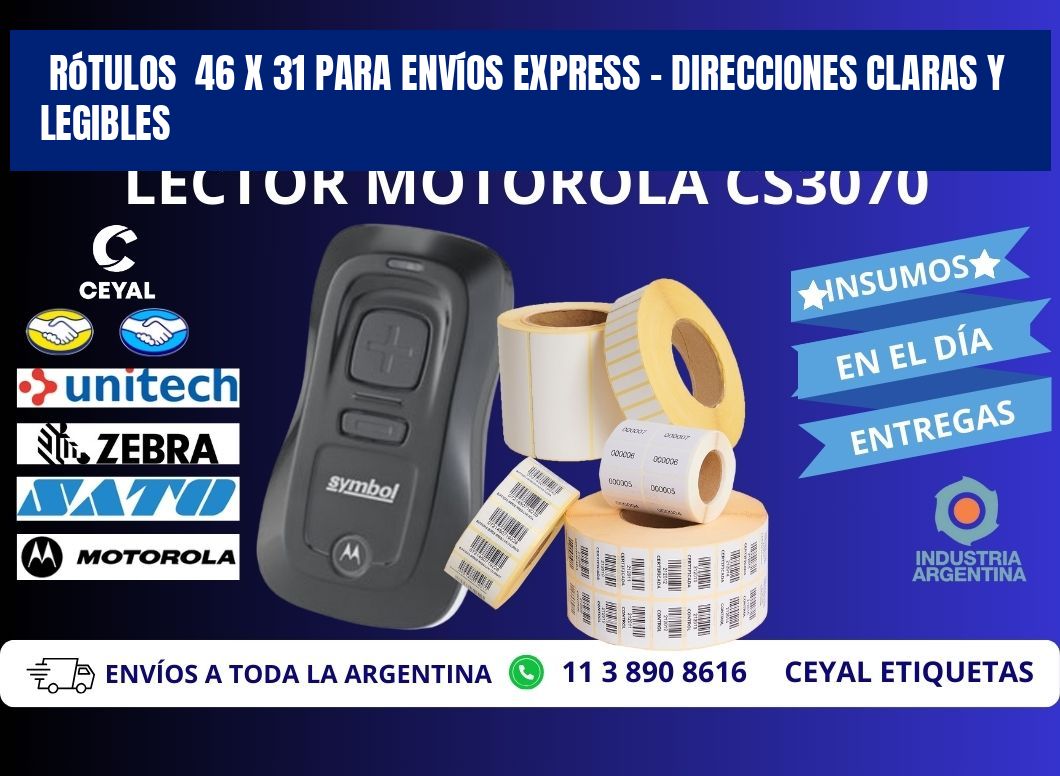 Rótulos  46 x 31 para Envíos Express – Direcciones Claras y Legibles