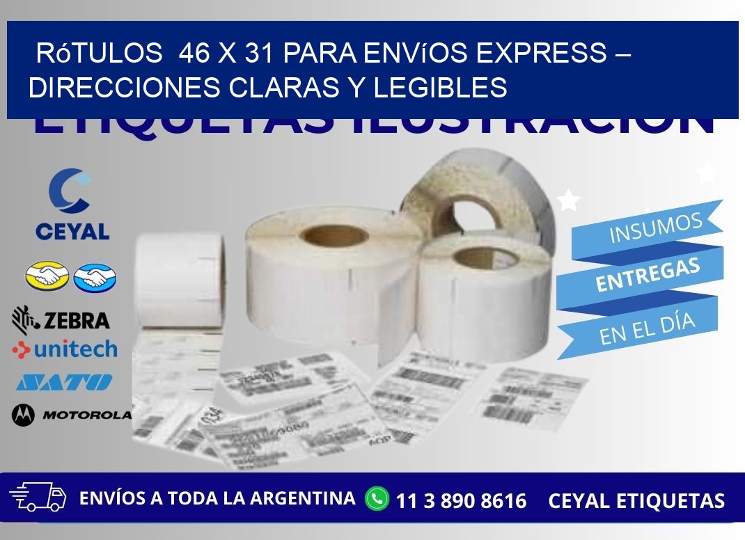 Rótulos  46 x 31 para Envíos Express – Direcciones Claras y Legibles