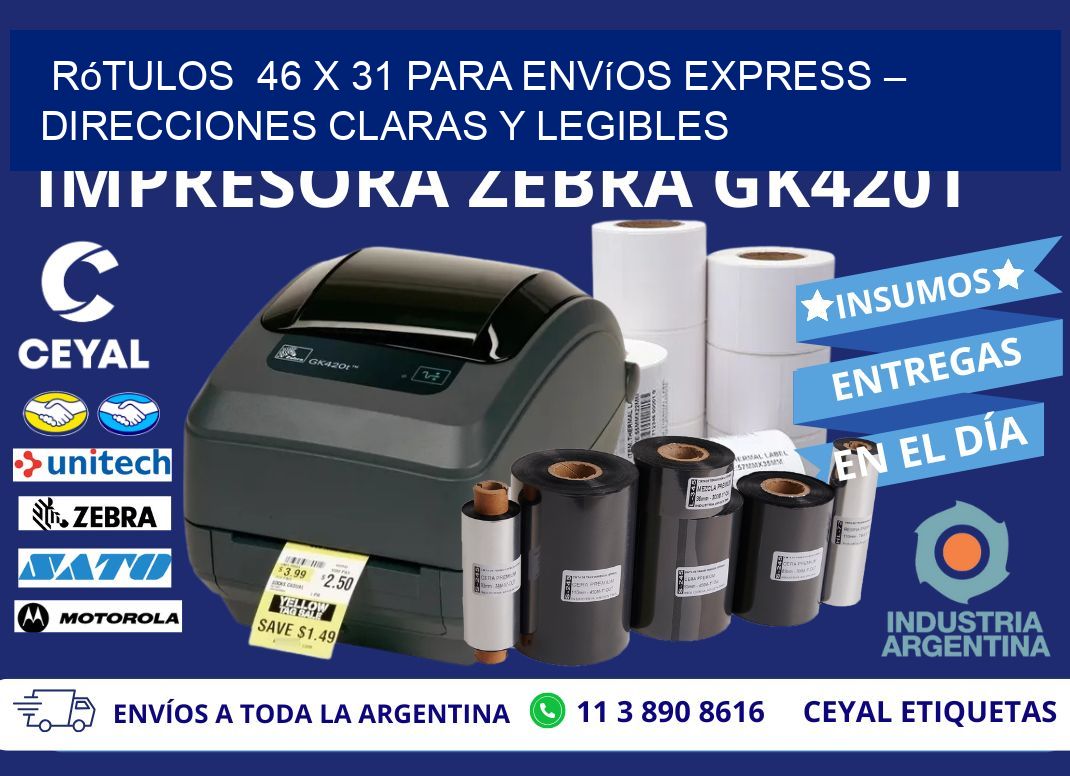 Rótulos  46 x 31 para Envíos Express – Direcciones Claras y Legibles