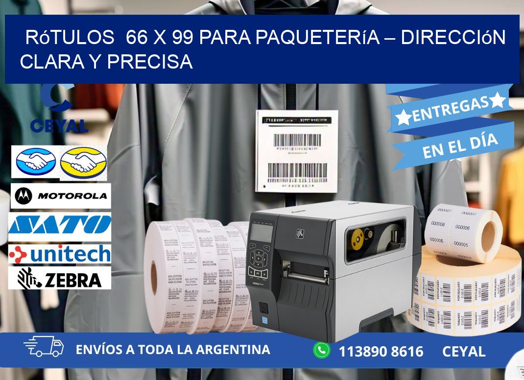 Rótulos  66 x 99 para Paquetería – Dirección Clara y Precisa