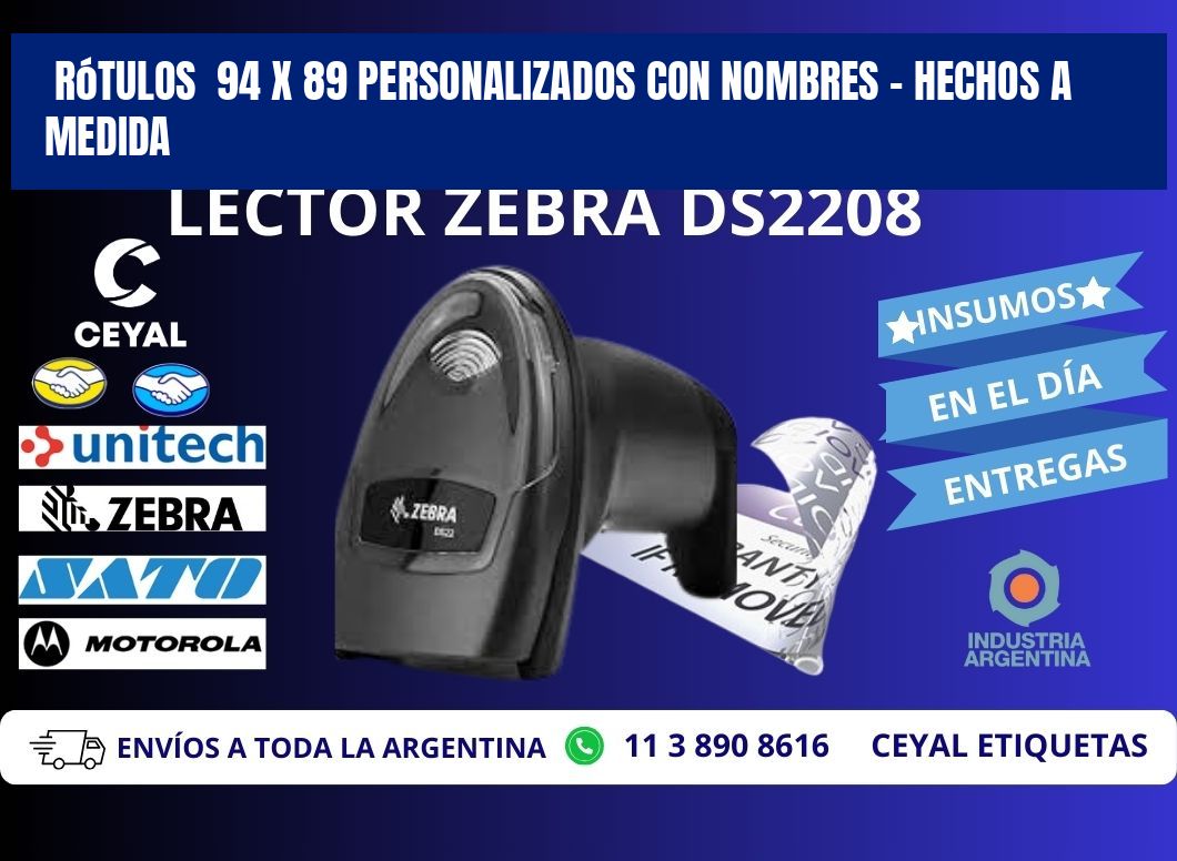 Rótulos  94 x 89 Personalizados con Nombres – Hechos a Medida
