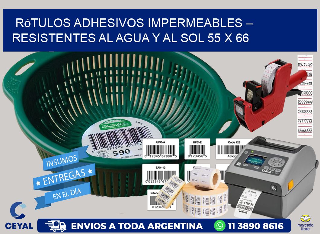 Rótulos Adhesivos Impermeables – Resistentes al Agua y al Sol 55 x 66