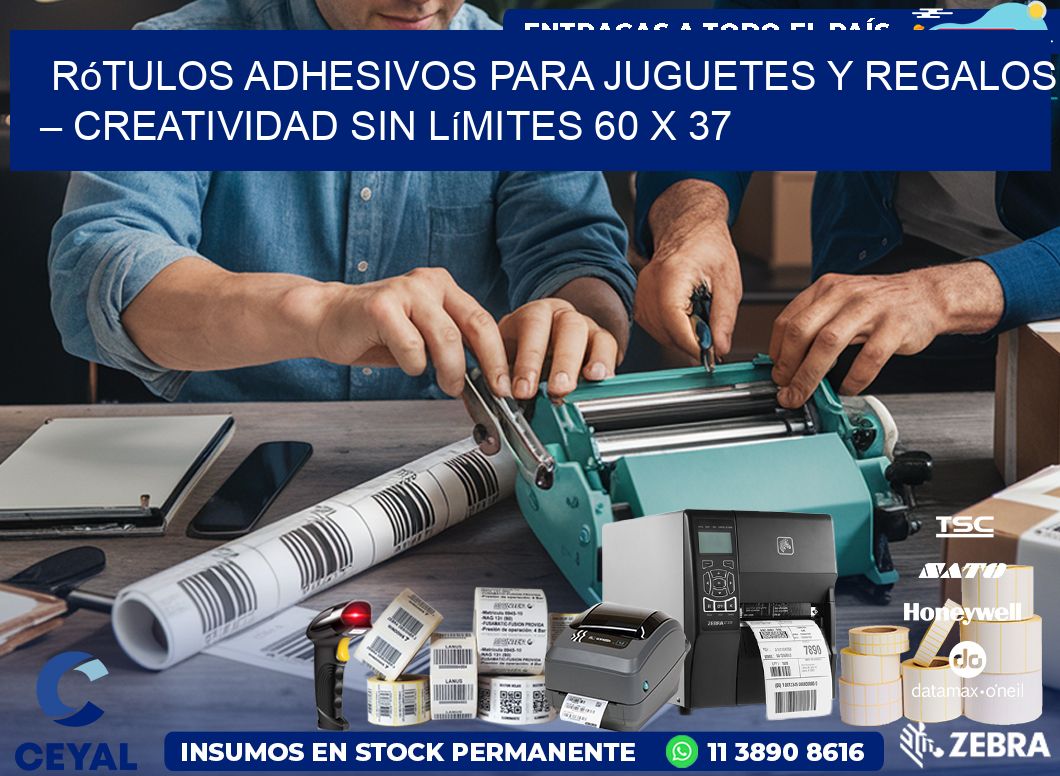 Rótulos Adhesivos para Juguetes y Regalos – Creatividad Sin Límites 60 x 37