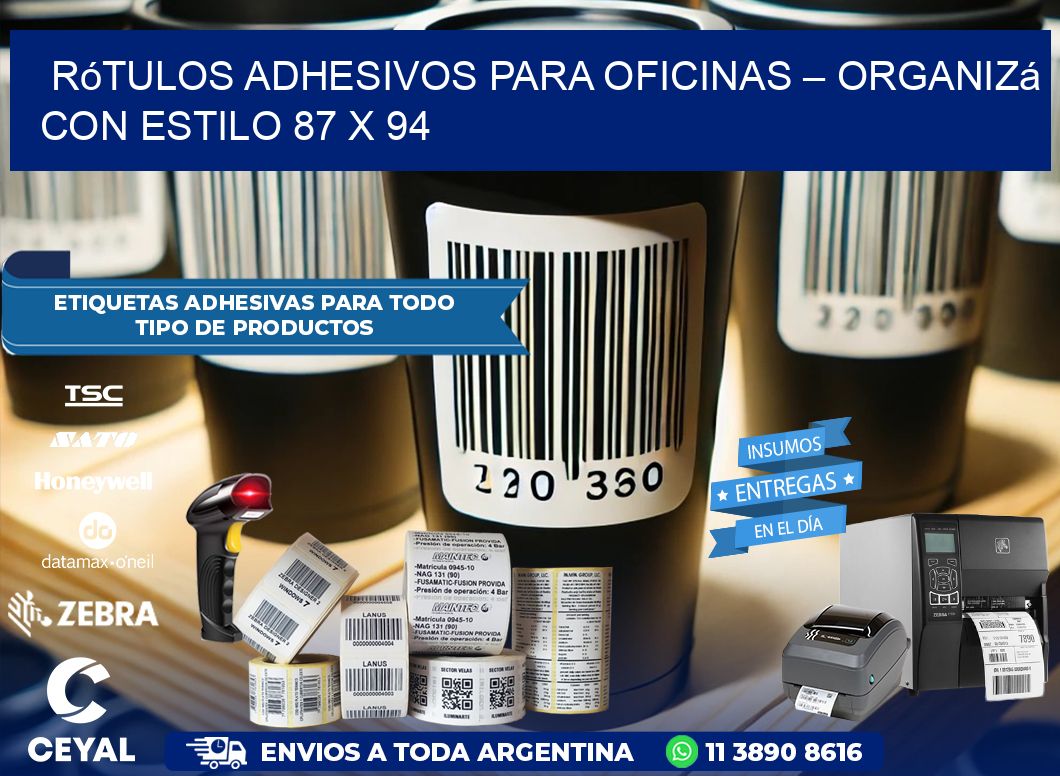 Rótulos Adhesivos para Oficinas – Organizá con Estilo 87 x 94