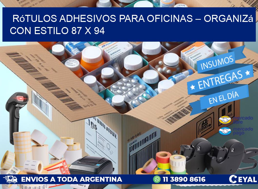 Rótulos Adhesivos para Oficinas – Organizá con Estilo 87 x 94