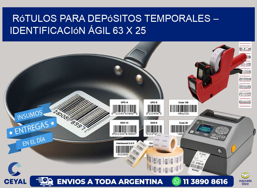 Rótulos para Depósitos Temporales – Identificación Ágil 63 x 25