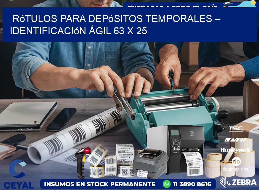 Rótulos para Depósitos Temporales – Identificación Ágil 63 x 25