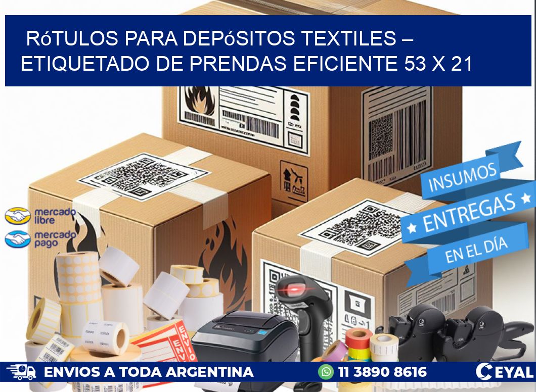 Rótulos para Depósitos Textiles – Etiquetado de Prendas Eficiente 53 x 21